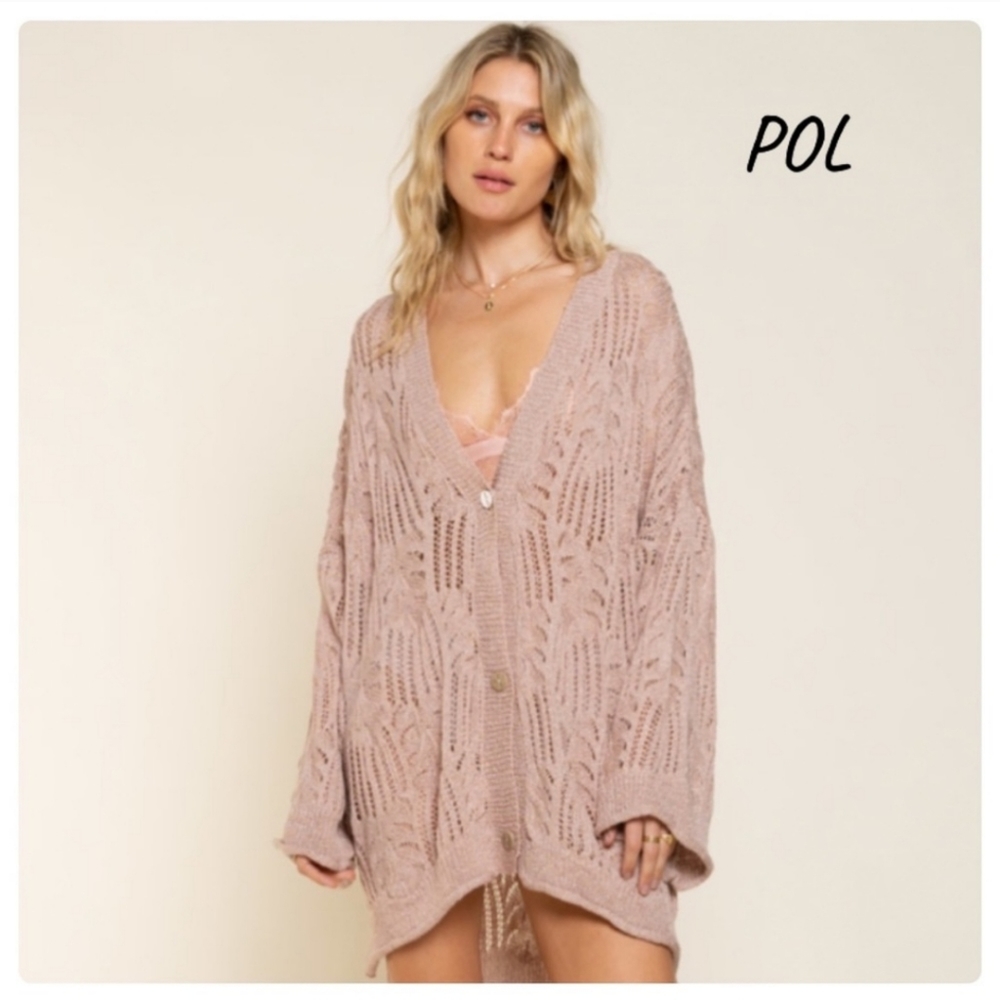 π₯³HPπ₯³New boutique Pol mauve v neck cardigan - Picture 4 of 11